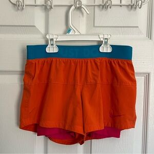 Nike Bright Orange Shorts with Pink Layer